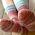 self striping socks, made by Julianne