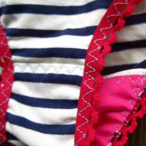 red nautical panties detail