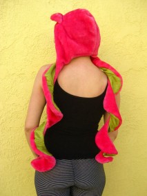 pink fur hood