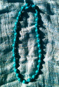 teal beaded necklace