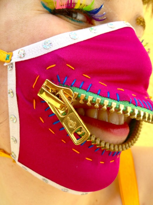 mega gold zipper mask