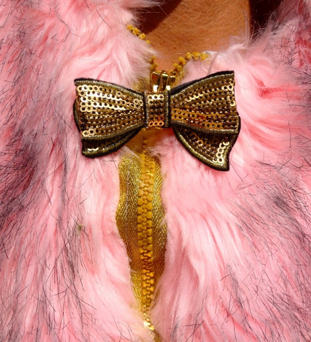 pink lion sequin bowtie 