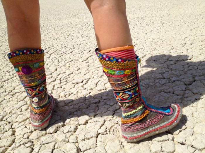 rainbow ribbon boots