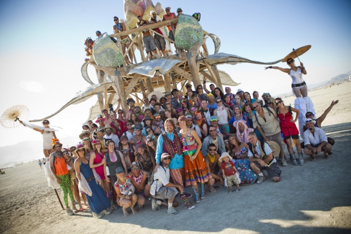 rainbow Burning Man wedding, Made by Julianne, Photos by Blake Gardner