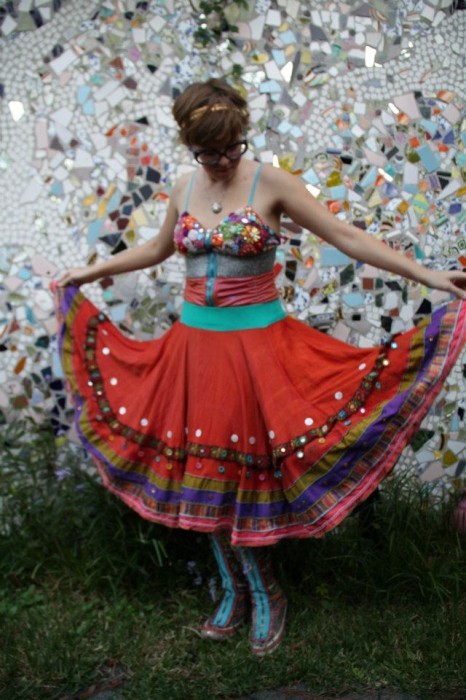 rainbow Burning Man wedding, Made by Julianne, photo by Alex Finseth