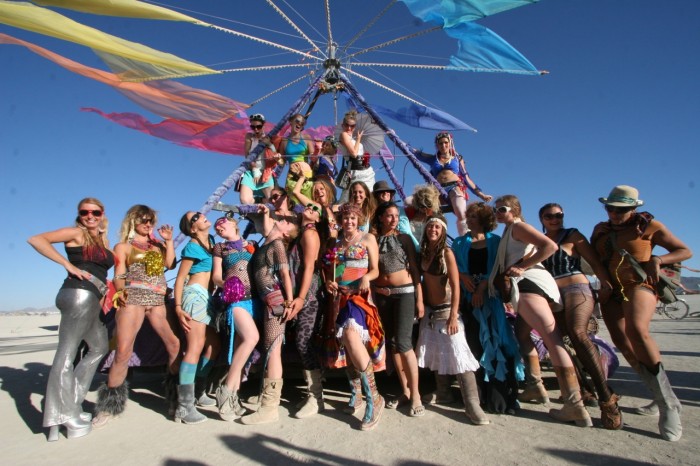 rainbow Burning Man wedding, Made by Julianne, Photos by Dan Hamilton