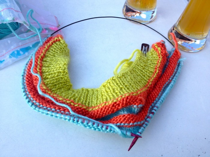 knit beehive turban, Made by Julianne