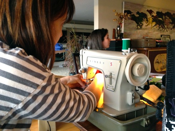 sewing party, made by Julianne