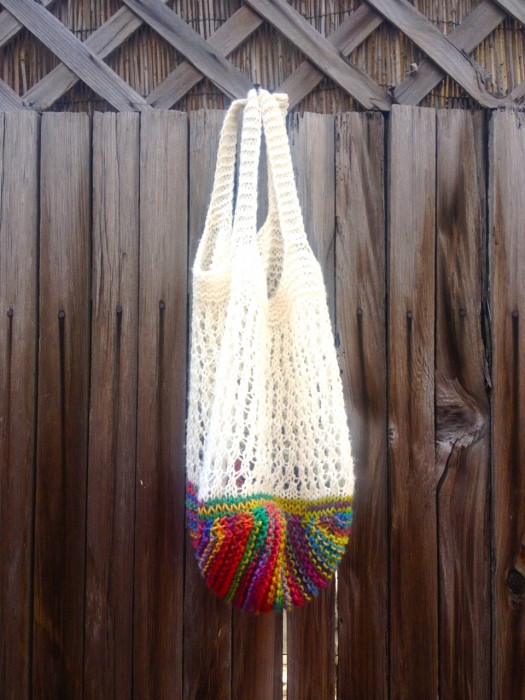 knit rainbow bag, made by Julianne