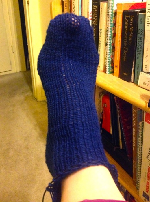knit sock, made by Julianne