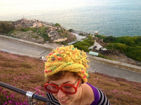 yellow anemone hat, made by Julianne