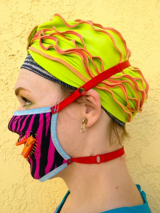 zebra zipper gag mask, made by Julianne