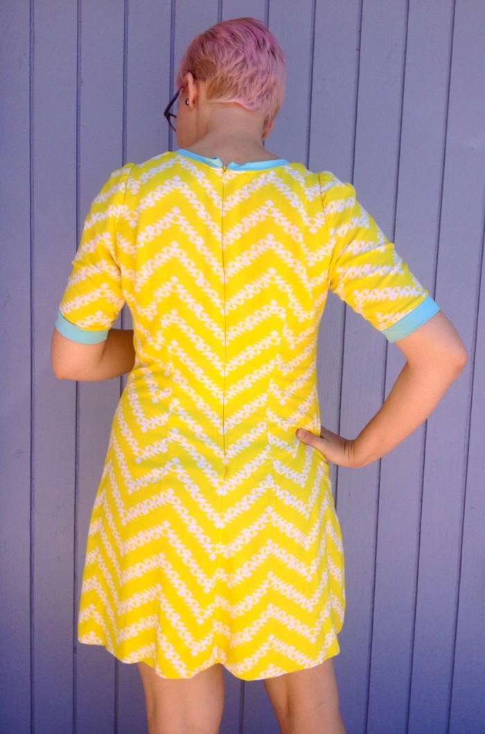 yellow zigzag dress, made by Julianne