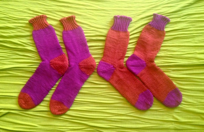 worsted weight socks, made by Julianne