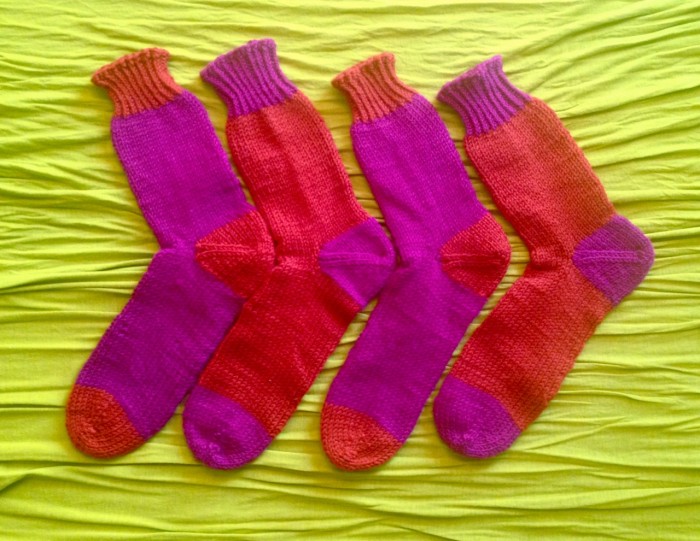 worsted weight socks, made by Julianne