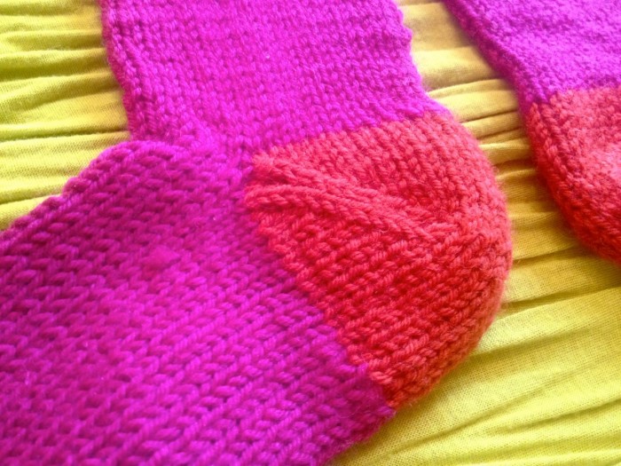 worsted weight socks, made by Julianne