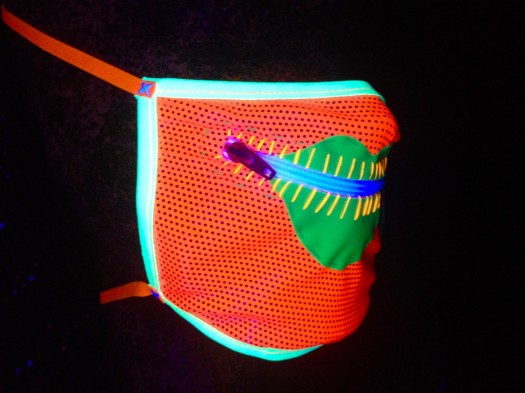 neon zipper mask, made by Julianne