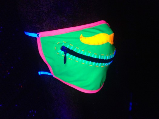 neon zipper mask, made by Julianne