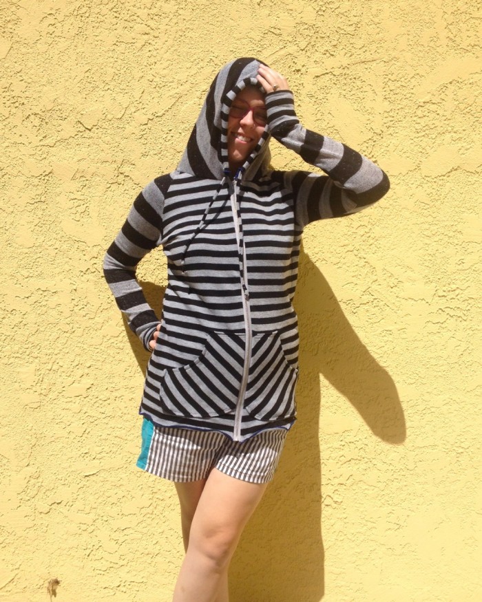 striped hoodie, made by Julianne