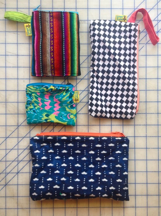 zipper bags, made by Julianne