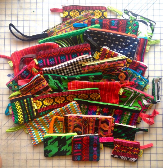 zipper bags, made by Julianne