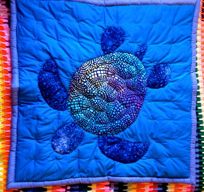 baby sea turtle quilt, made by Julianne