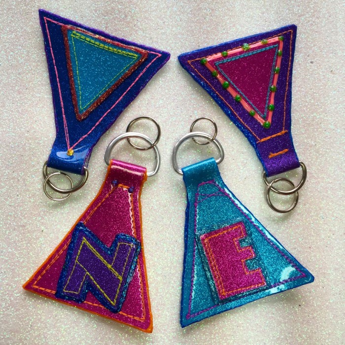 glitter keychains, made by Julianne